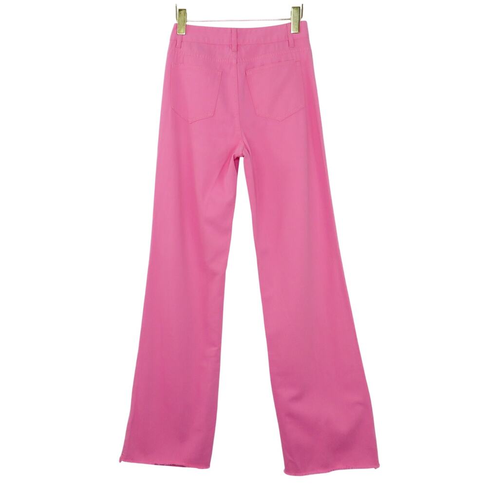 Shein High Rise Straight Leg Bubblegum Pink Wide Leg Jeans XS 25" - Picture 6 of 9